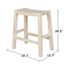 International Concepts Ranch Stool, 24" Seat Height, Unfinished S-924